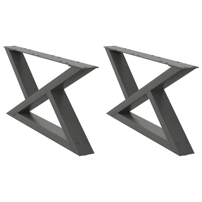 vidaXL Coffee Table Legs 2 pcs Anthracite 70x(30-31.3) cm Steel 2