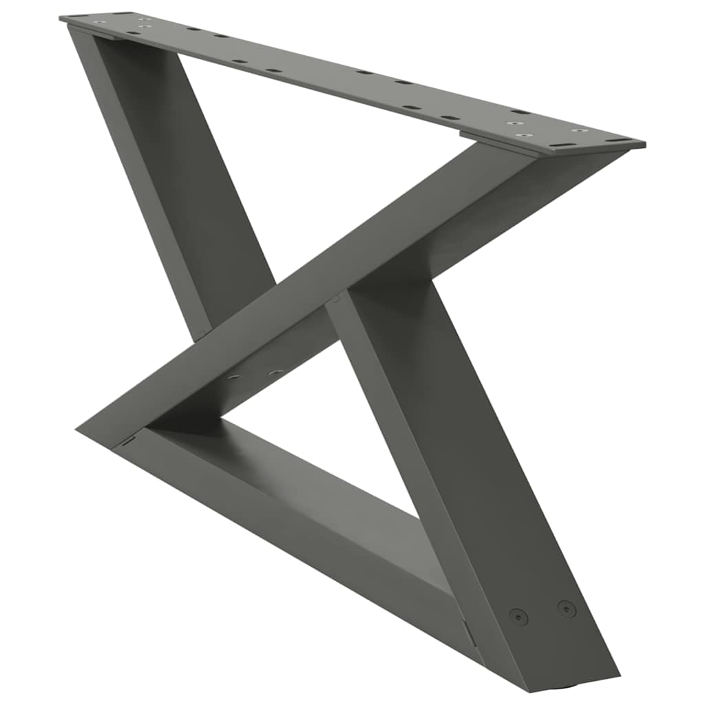 vidaXL Coffee Table Legs 2 pcs Anthracite 70x(30-31.3) cm Steel 4