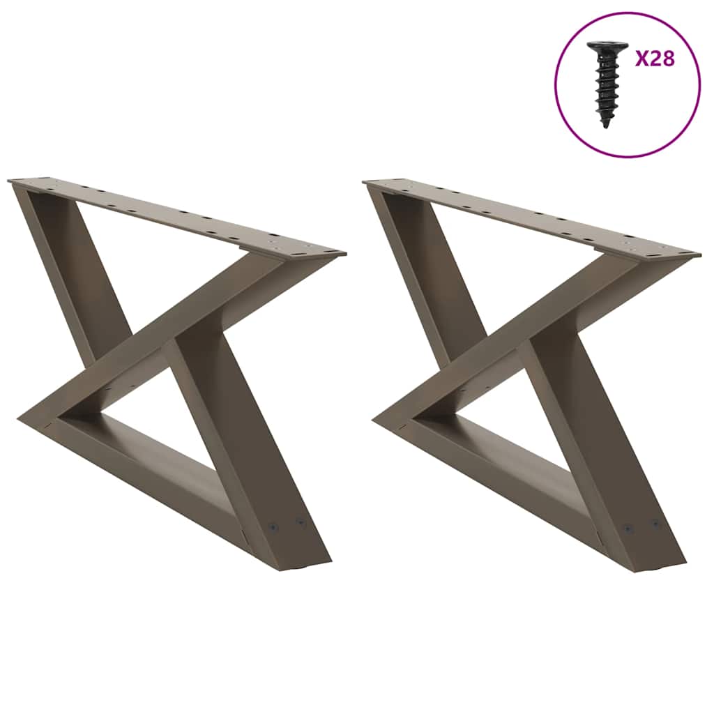 vidaXL Coffee Table Legs 2 pcs Natural Steel 70x(30-31.3) cm Steel 1