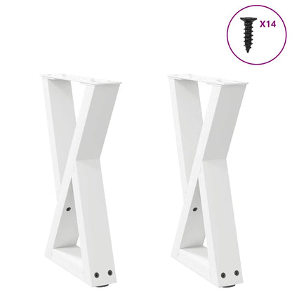 vidaXL Coffee Table Legs 2 pcs White 28x(42-43.3) cm Steel 1