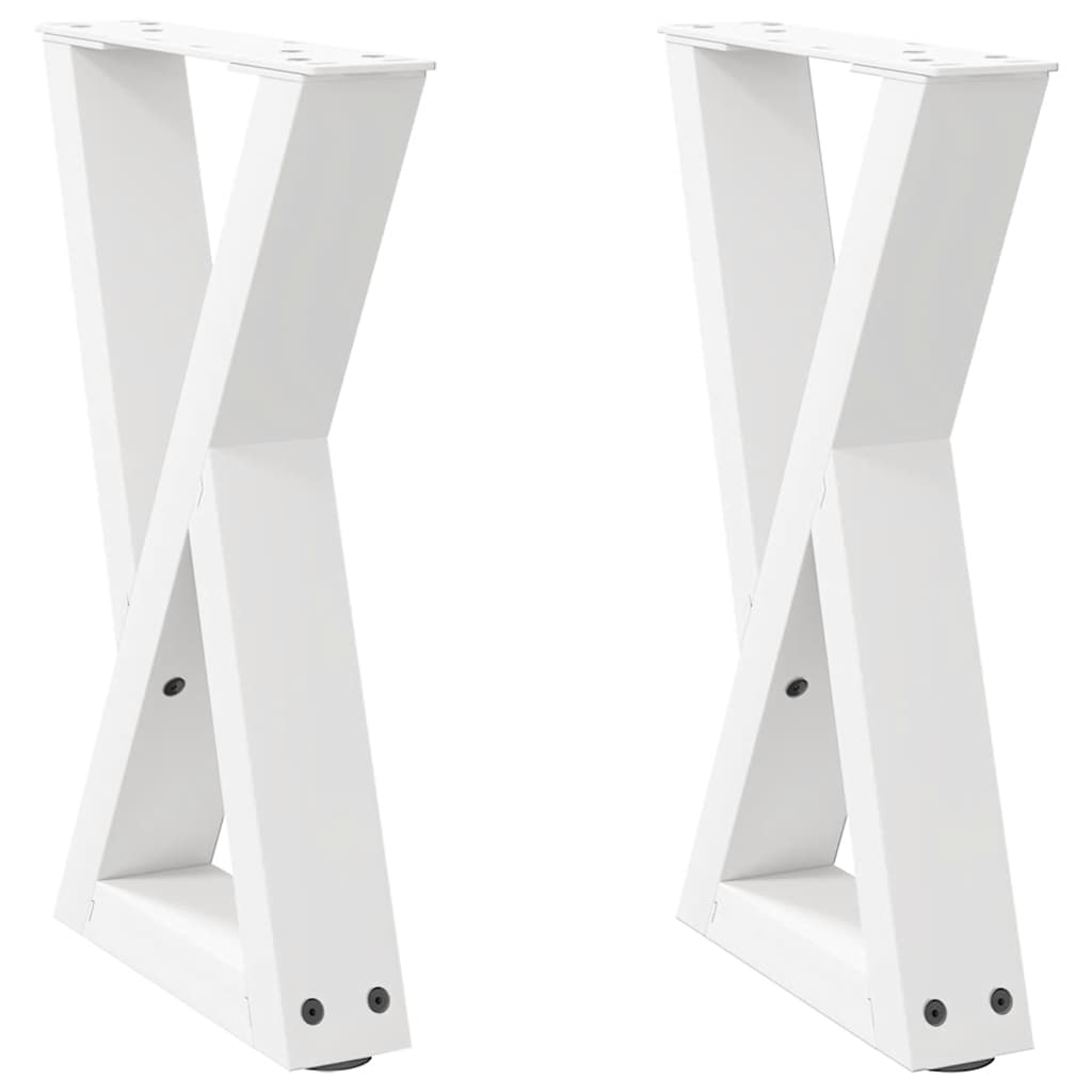 vidaXL Coffee Table Legs 2 pcs White 28x(42-43.3) cm Steel 2