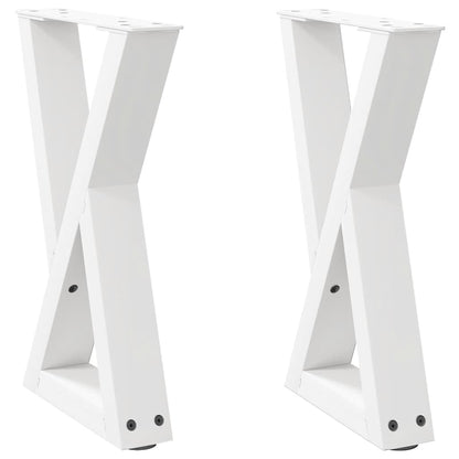 vidaXL Coffee Table Legs 2 pcs White 28x(42-43.3) cm Steel 2
