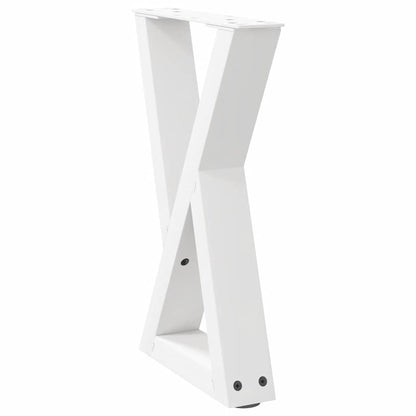 vidaXL Coffee Table Legs 2 pcs White 28x(42-43.3) cm Steel 4