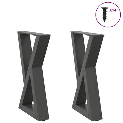 vidaXL Coffee Table Legs 2 pcs Anthracite 28x(42-43.3) cm Steel 1