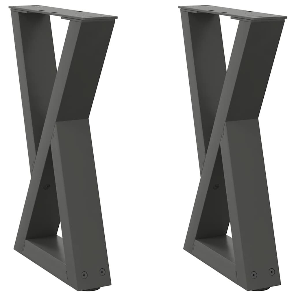 vidaXL Coffee Table Legs 2 pcs Anthracite 28x(42-43.3) cm Steel 2