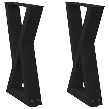 vidaXL Coffee Table Legs 2 pcs Black 38x(42-43.3) cm Steel 2