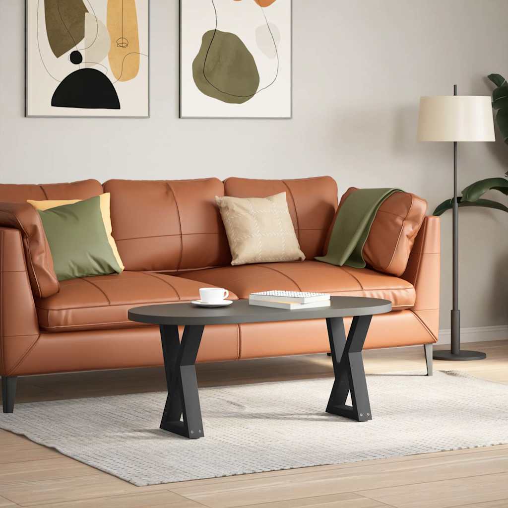 vidaXL Coffee Table Legs 2 pcs Black 38x(42-43.3) cm Steel 3