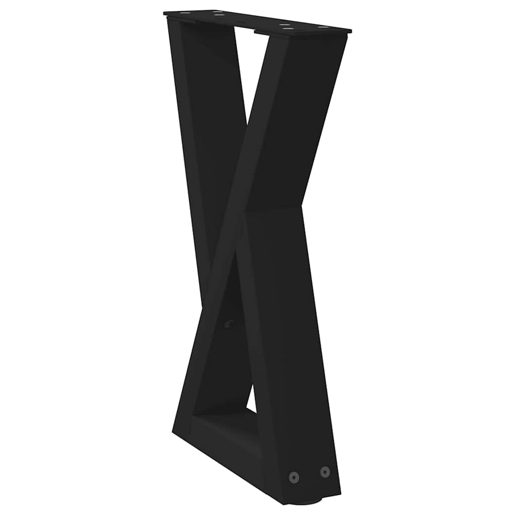 vidaXL Coffee Table Legs 2 pcs Black 38x(42-43.3) cm Steel 4