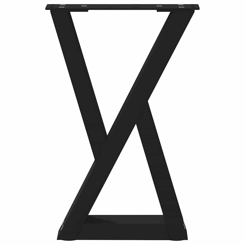 vidaXL Coffee Table Legs 2 pcs Black 38x(42-43.3) cm Steel 5