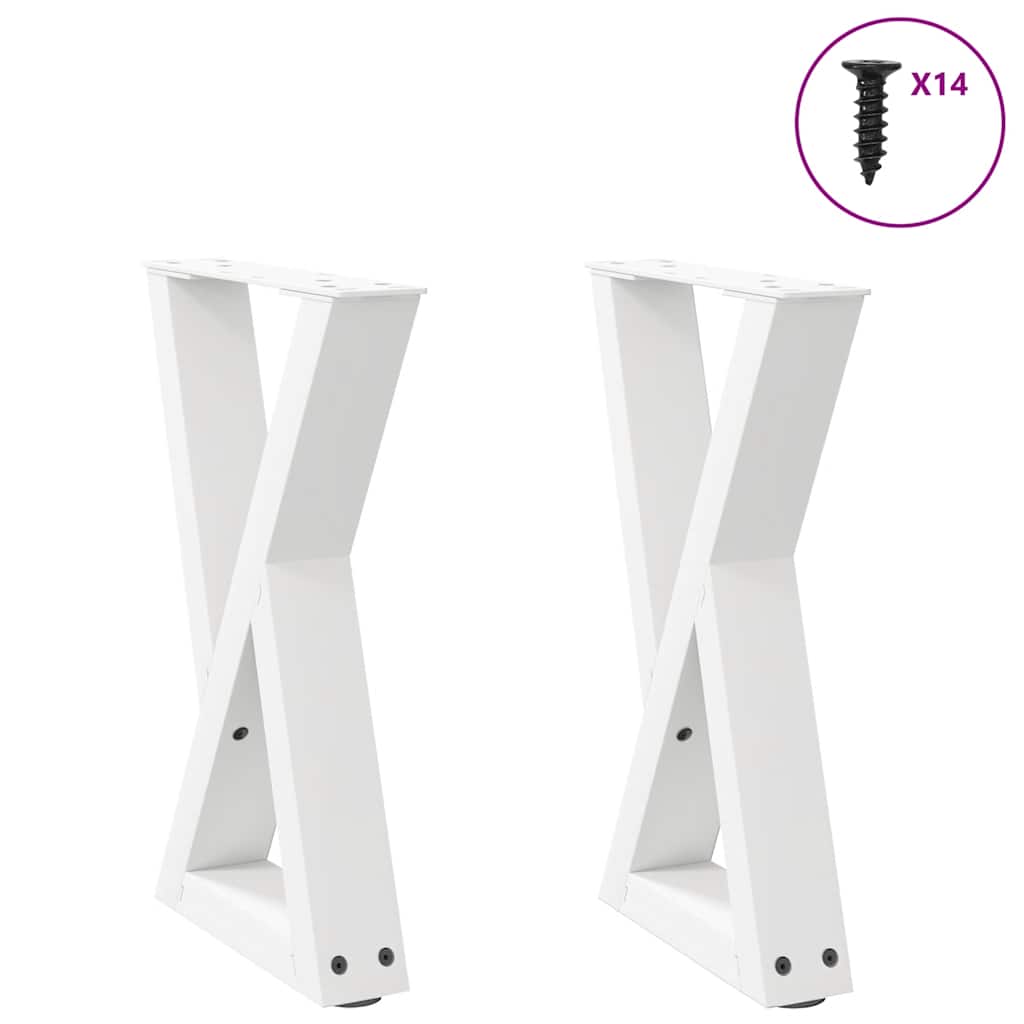 vidaXL Coffee Table Legs 2 pcs White 38x(42-43.3) cm Steel 1