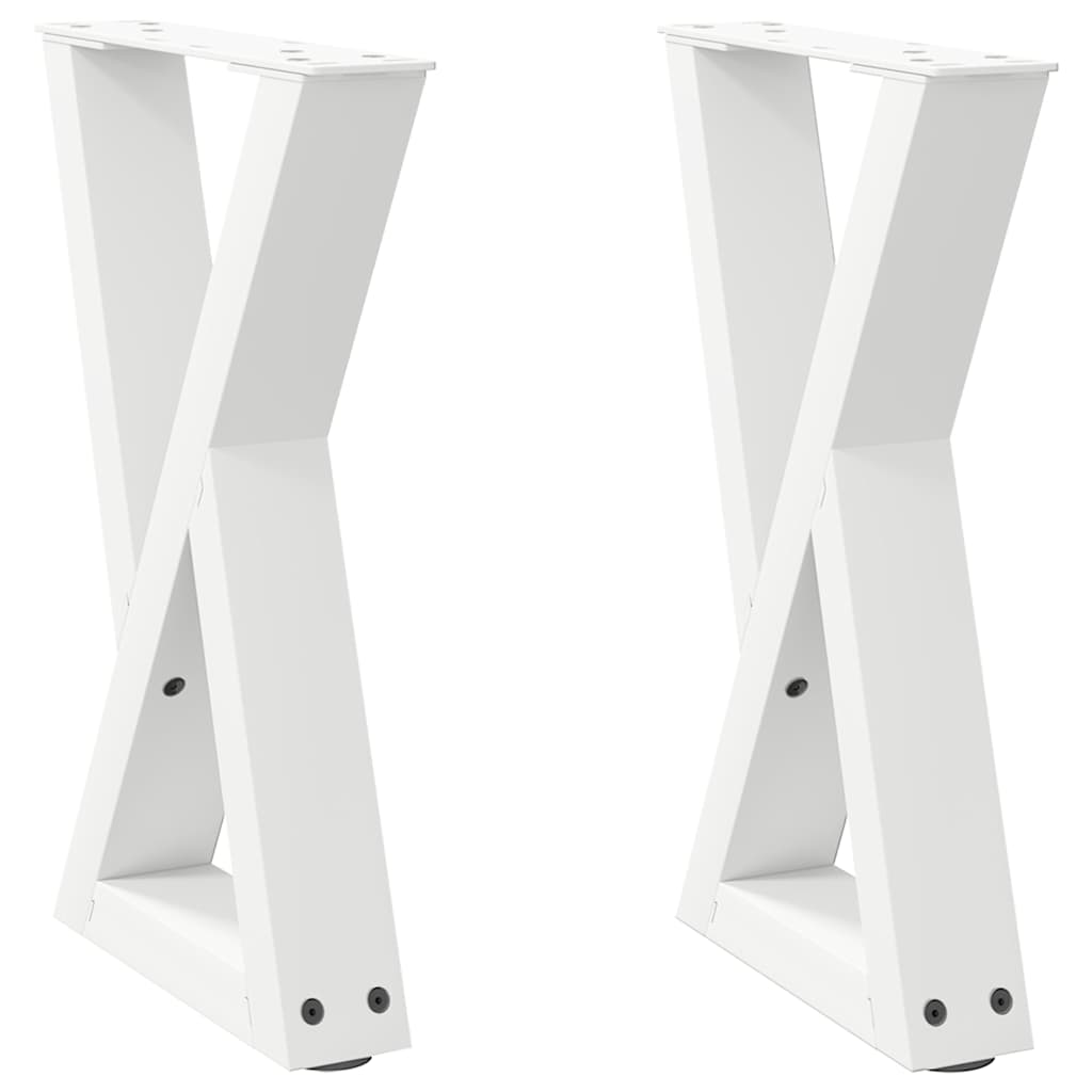 vidaXL Coffee Table Legs 2 pcs White 38x(42-43.3) cm Steel 2
