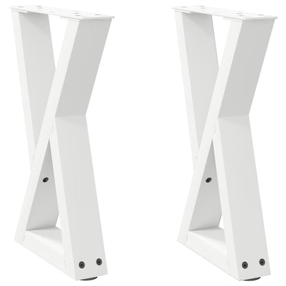 vidaXL Coffee Table Legs 2 pcs White 38x(42-43.3) cm Steel 2