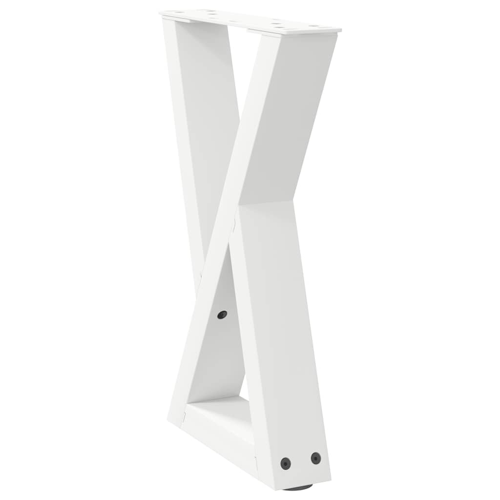 vidaXL Coffee Table Legs 2 pcs White 38x(42-43.3) cm Steel 4