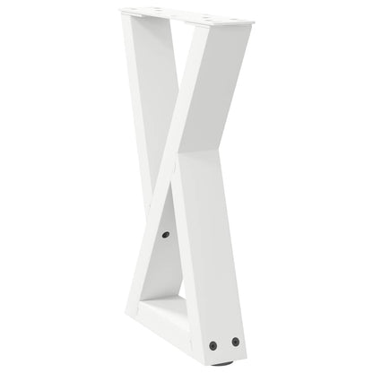 vidaXL Coffee Table Legs 2 pcs White 38x(42-43.3) cm Steel 4