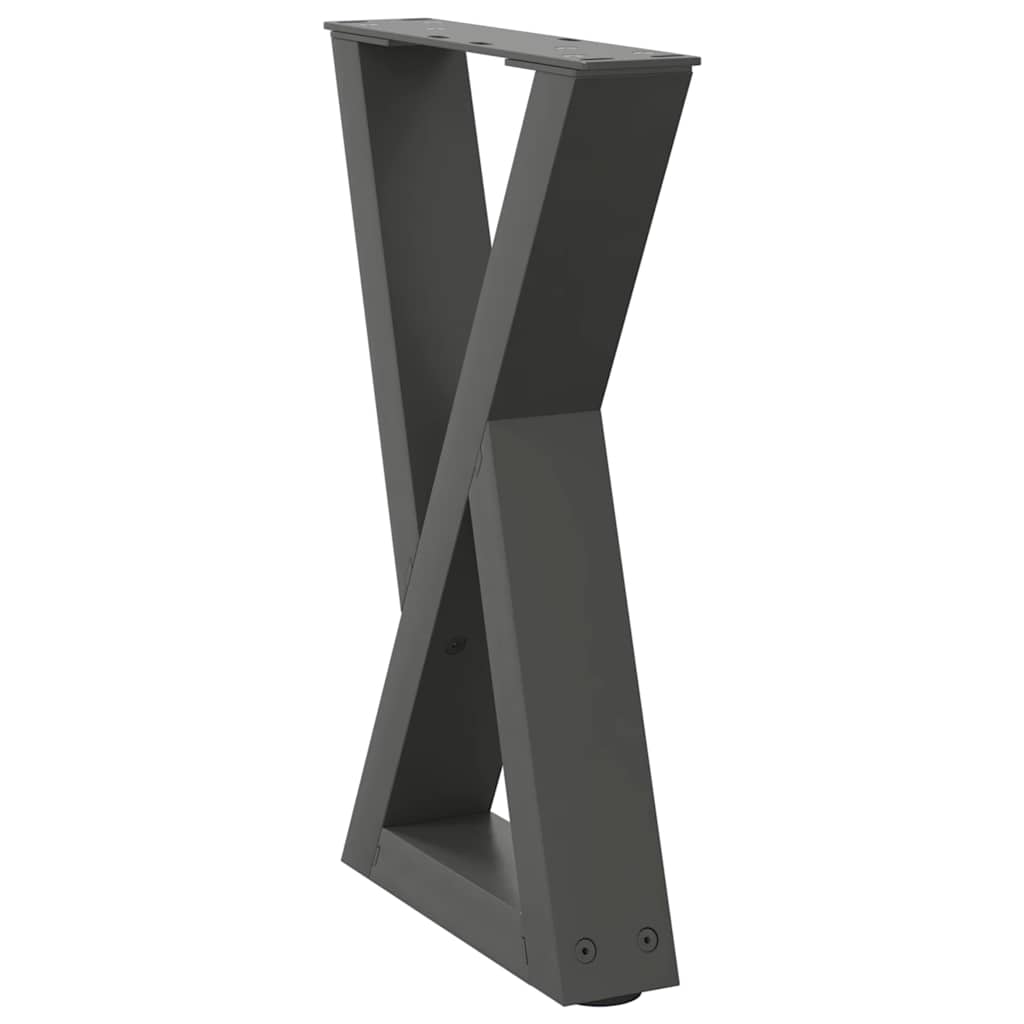 vidaXL Coffee Table Legs 2 pcs Anthracite 38x(42-43.3) cm Steel 4