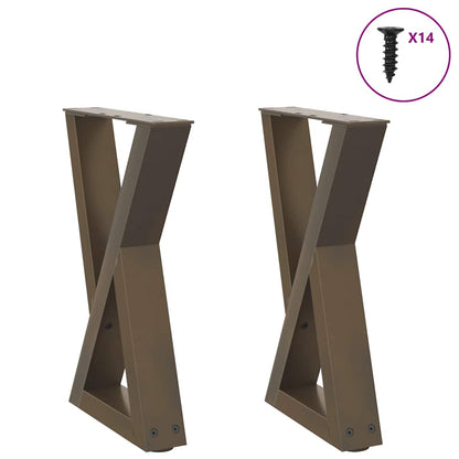 vidaXL Coffee Table Legs 2 pcs Natural Steel 38x(42-43.3) cm Steel 1