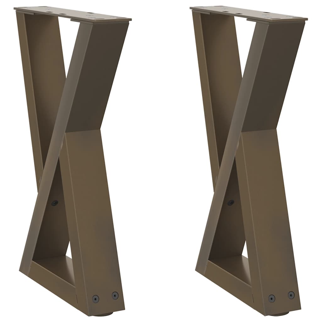 vidaXL Coffee Table Legs 2 pcs Natural Steel 38x(42-43.3) cm Steel 2