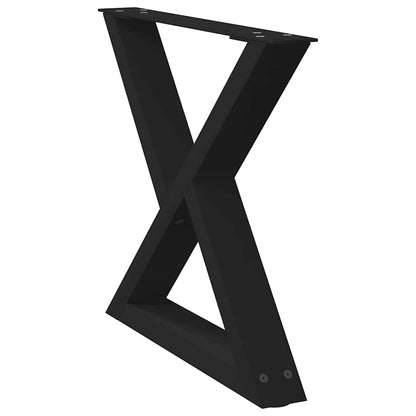 vidaXL Coffee Table Legs 2 pcs Black 50x(42-43,3) cm Steel 4