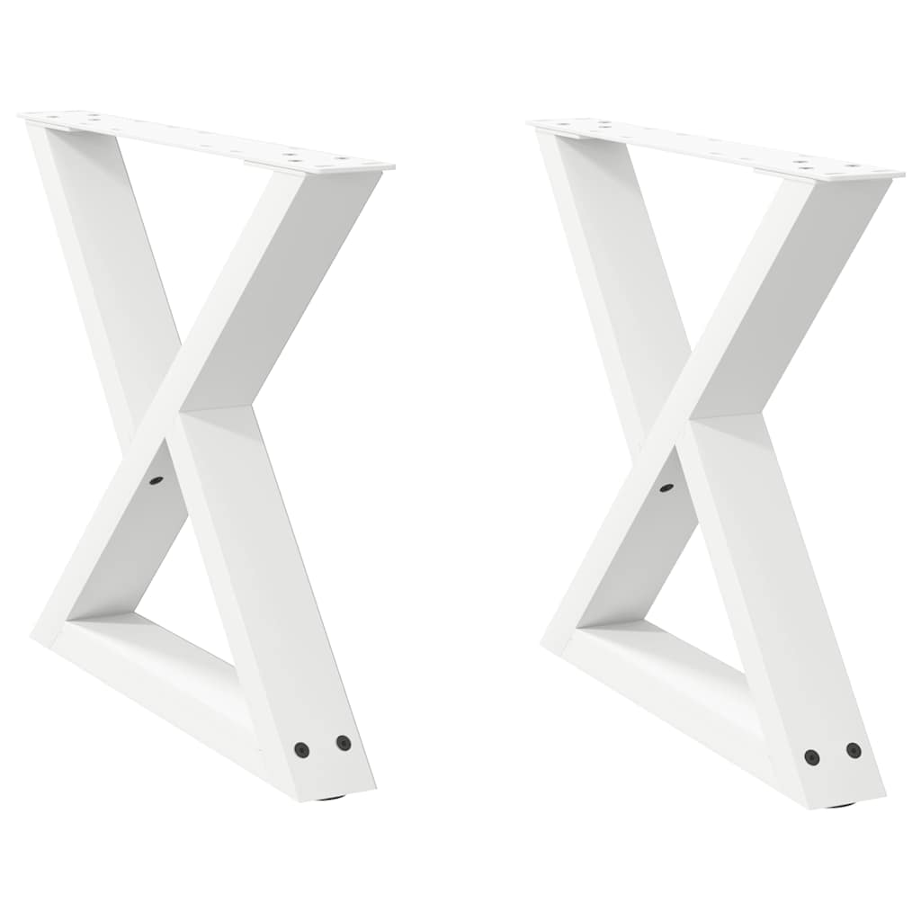 vidaXL Coffee Table Legs 2 pcs White 50x(42-43.3) cm Steel 2