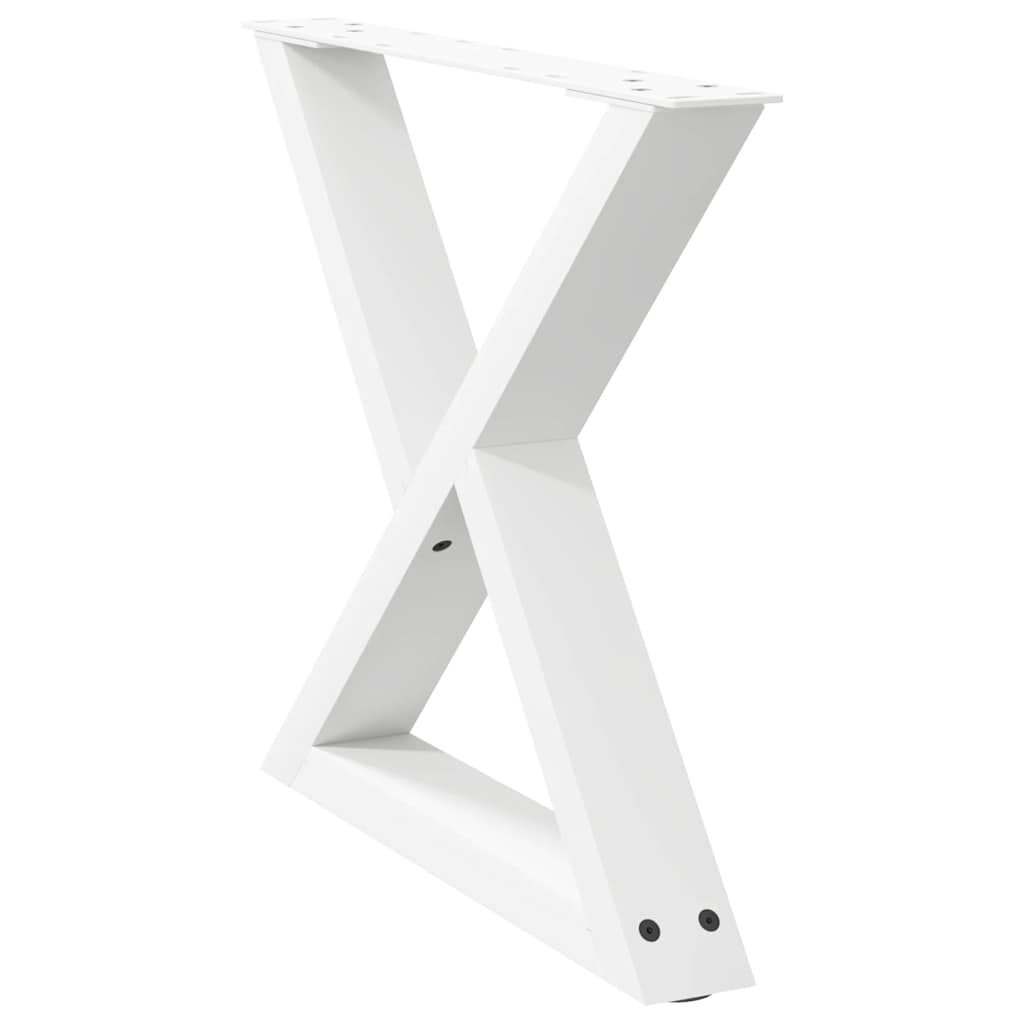vidaXL Coffee Table Legs 2 pcs White 50x(42-43.3) cm Steel 4