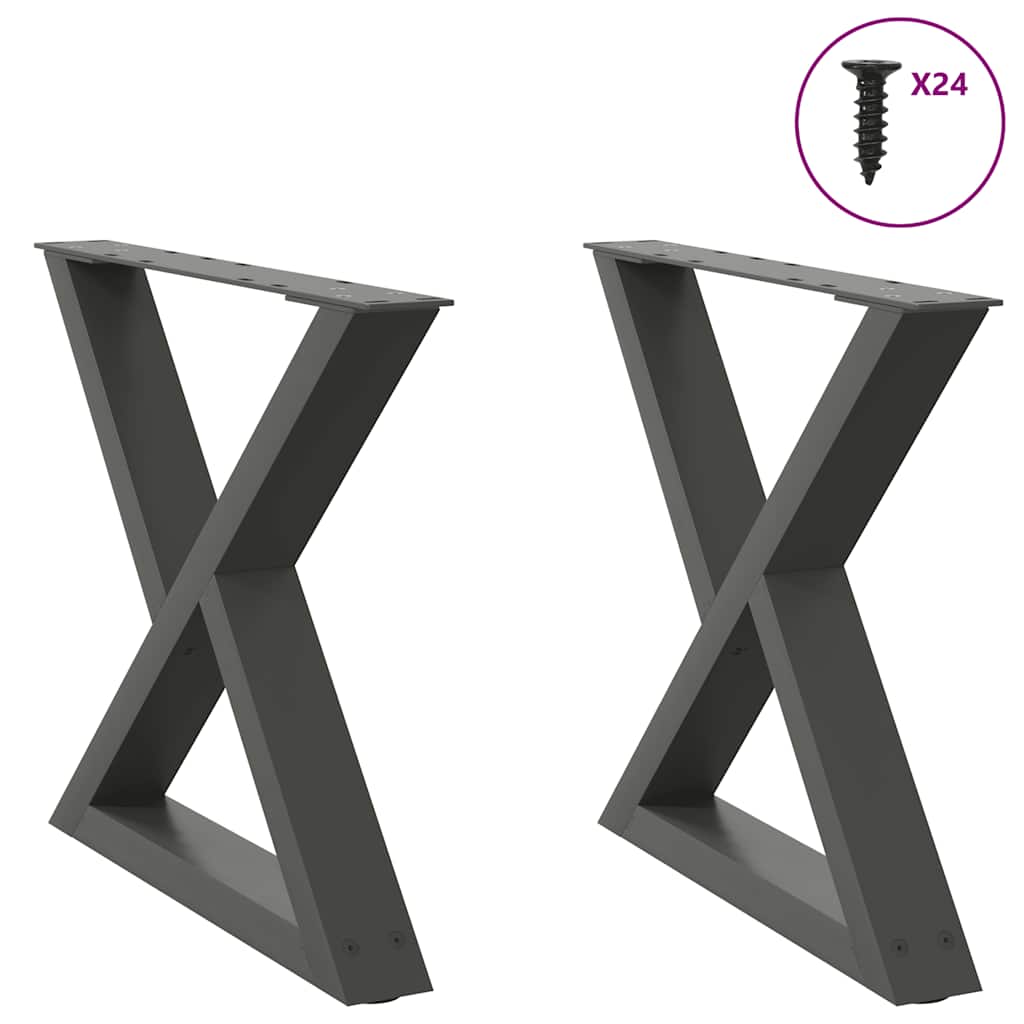 Coffee Table Legs 2 pcs 30x(30-31,3) Steel Anthracite 50 x (42-43.3) cm