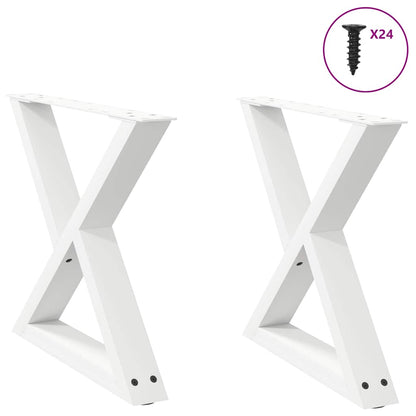 vidaXL Coffee Table Legs 2 pcs White 60x(42-43.3) cm Steel 1
