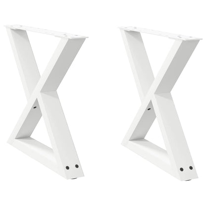 vidaXL Coffee Table Legs 2 pcs White 60x(42-43.3) cm Steel 2