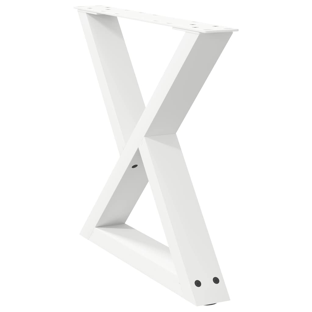 vidaXL Coffee Table Legs 2 pcs White 60x(42-43.3) cm Steel 4