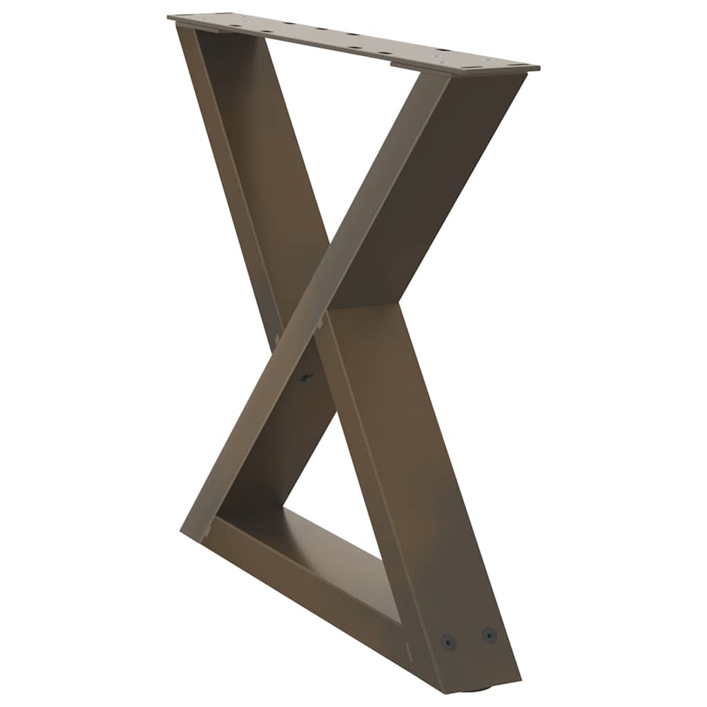 vidaXL Coffee Table Legs 2 pcs Natural Steel 60x(42-43.3) cm Steel 4