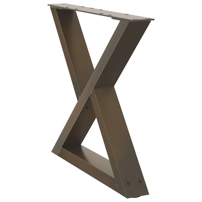 vidaXL Coffee Table Legs 2 pcs Natural Steel 60x(42-43.3) cm Steel 4