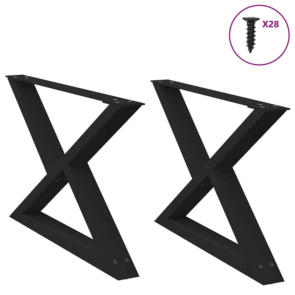 vidaXL Coffee Table Legs 2 pcs Black 70x(42-43.3) cm Steel 1