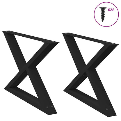 vidaXL Coffee Table Legs 2 pcs Black 70x(42-43.3) cm Steel 1