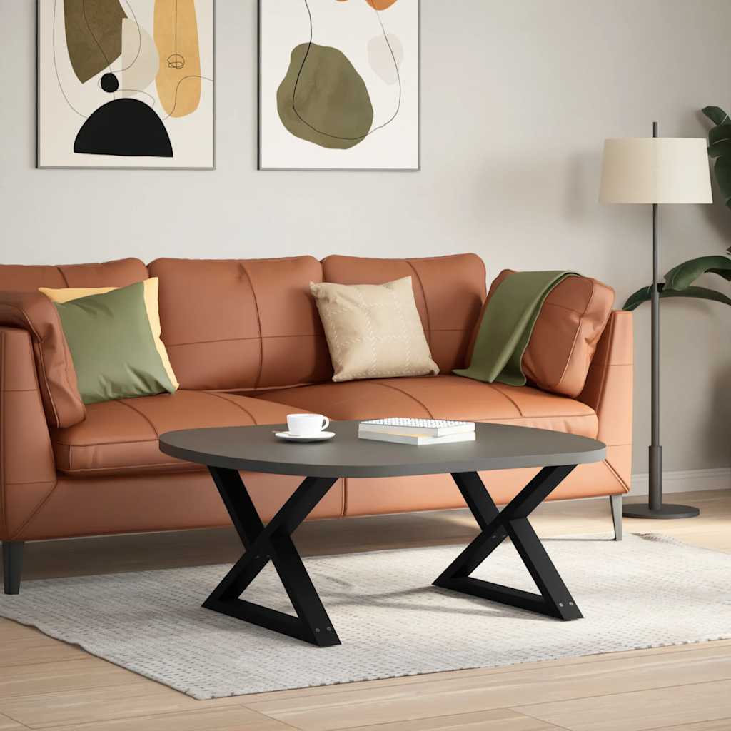 vidaXL Coffee Table Legs 2 pcs Black 70x(42-43.3) cm Steel 3
