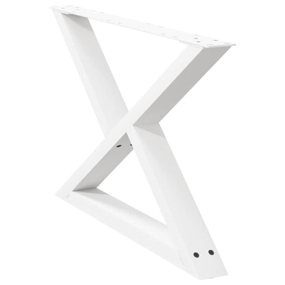vidaXL Coffee Table Legs 2 pcs White 70x(42-43.3) cm Steel 4