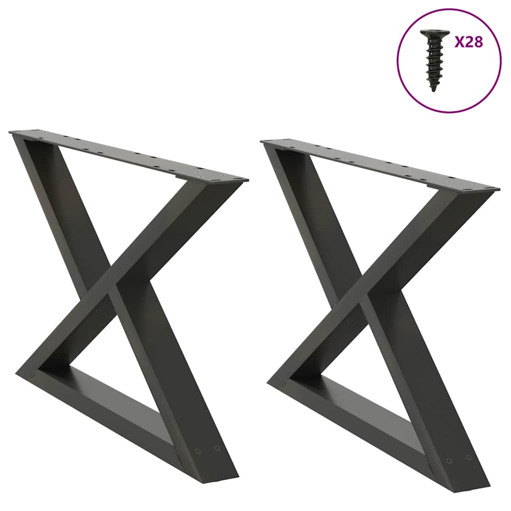 vidaXL Coffee Table Legs 2 pcs Anthracite 70x(42-43.3) cm Steel 1