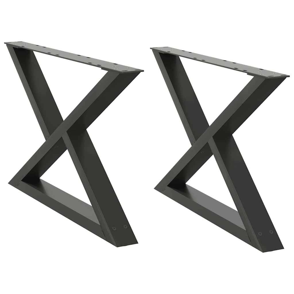 vidaXL Coffee Table Legs 2 pcs Anthracite 70x(42-43.3) cm Steel 2