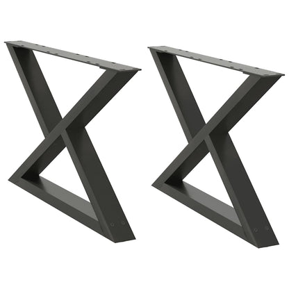 vidaXL Coffee Table Legs 2 pcs Anthracite 70x(42-43.3) cm Steel 2