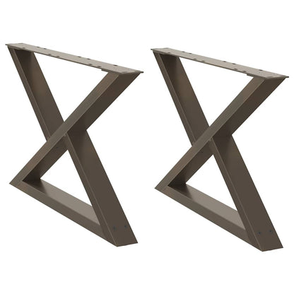 vidaXL Coffee Table Legs 2 pcs Natural Steel 70x(42-43.3) cm Steel 2
