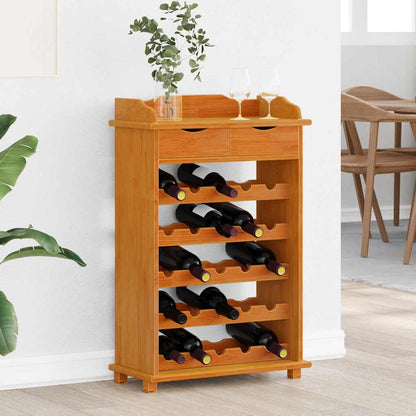 vidaXL Wine Rack Brown 58 x 28 x 90 cm Solid Pine Wood 1