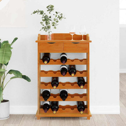 vidaXL Wine Rack Brown 58 x 28 x 90 cm Solid Pine Wood 4