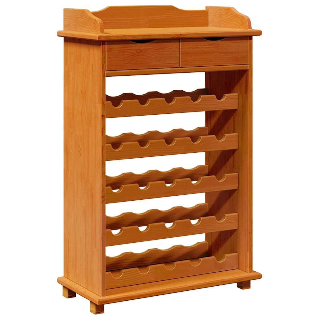 vidaXL Wine Rack Brown 58 x 28 x 90 cm Solid Pine Wood 2