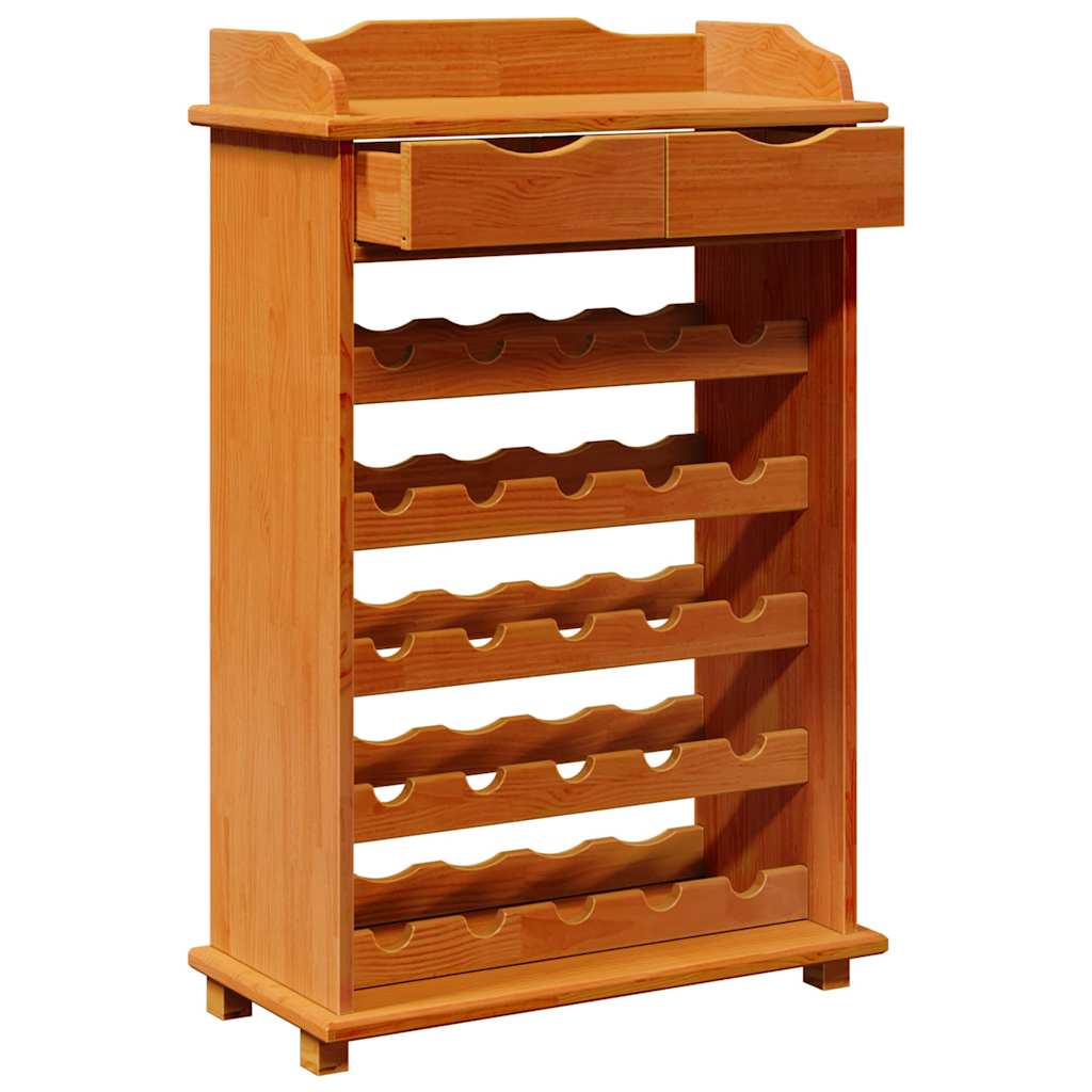 vidaXL Wine Rack Brown 58 x 28 x 90 cm Solid Pine Wood 5