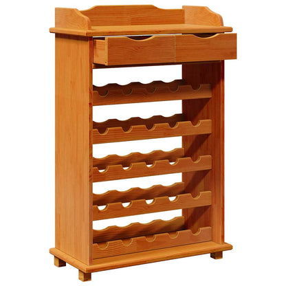 vidaXL Wine Rack Brown 58 x 28 x 90 cm Solid Pine Wood 5