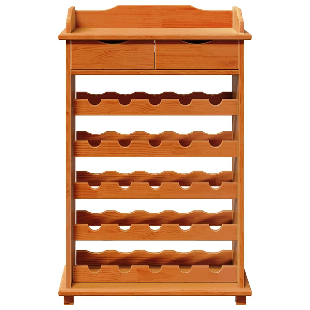 vidaXL Wine Rack Brown 58 x 28 x 90 cm Solid Pine Wood 6