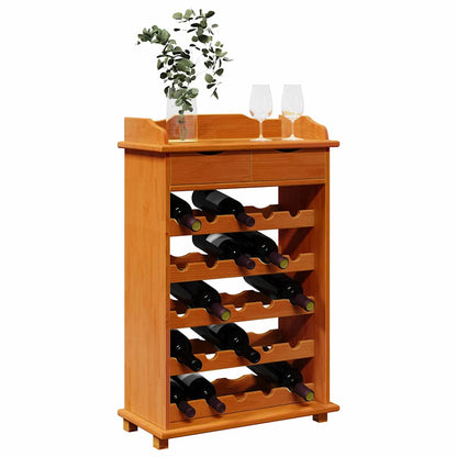 vidaXL Wine Rack Brown 58 x 28 x 90 cm Solid Pine Wood 3