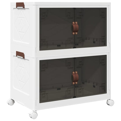 vidaXL Stackable Storage Box with Wheels 2-Tier 75 L 64x40x76 cm 2