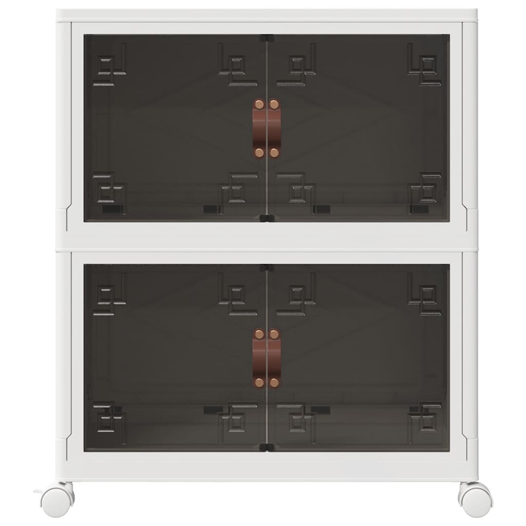 vidaXL Stackable Storage Box with Wheels 2-Tier 75 L 64x40x76 cm 4
