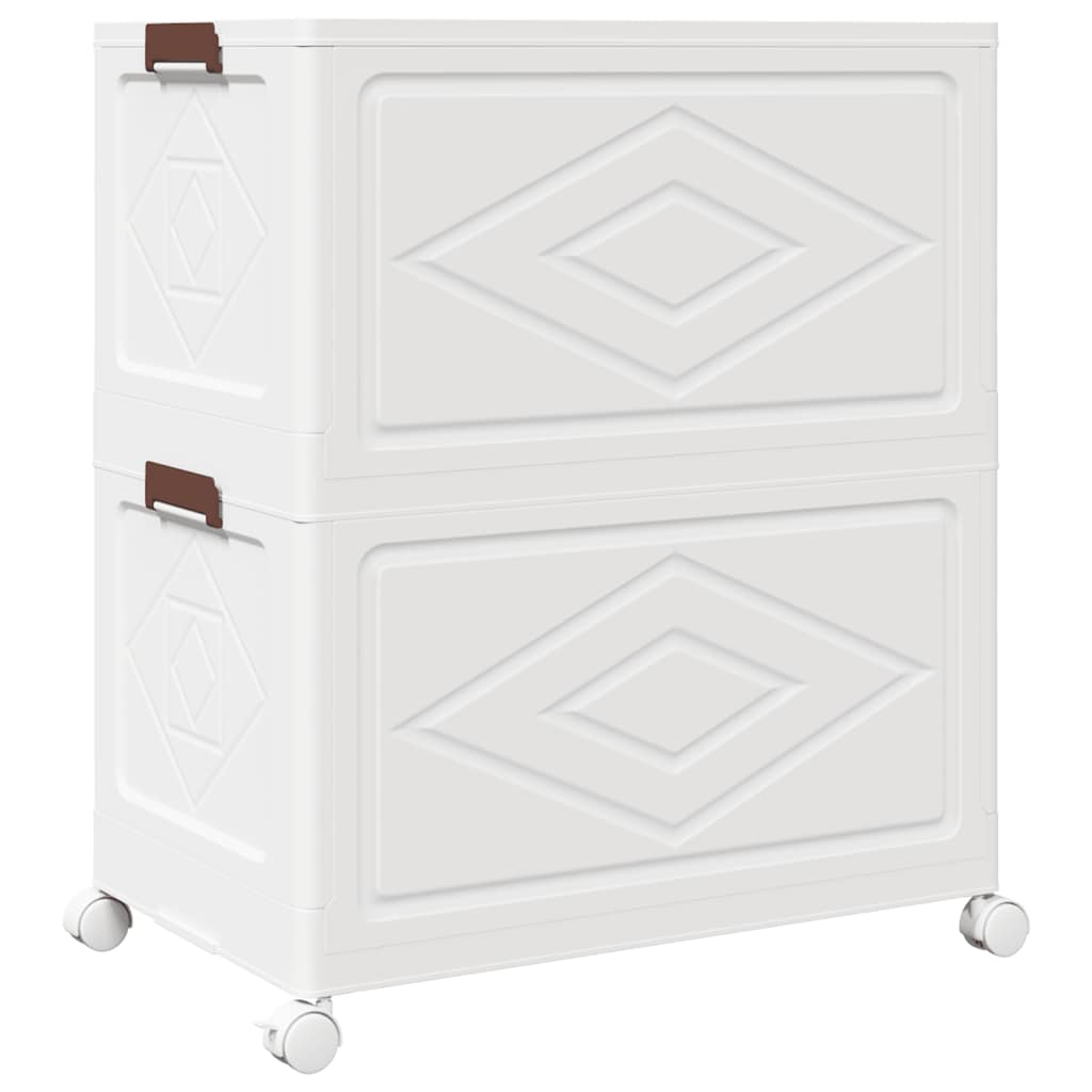 vidaXL Stackable Storage Box with Wheels 2-Tier 75 L 64x40x76 cm 6