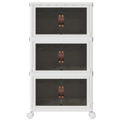 vidaXL Stackable Storage Box with Wheels 3-Tier 28 L 48.5x29.5x86 cm 4