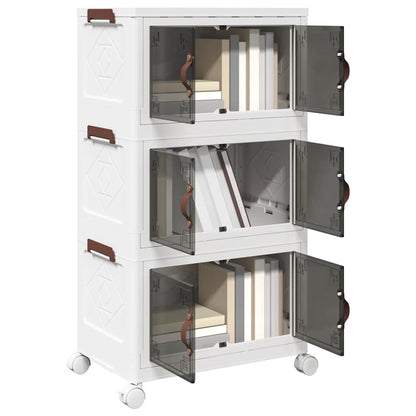 vidaXL Stackable Storage Box with Wheels 3-Tier 28 L 48.5x29.5x86 cm 1